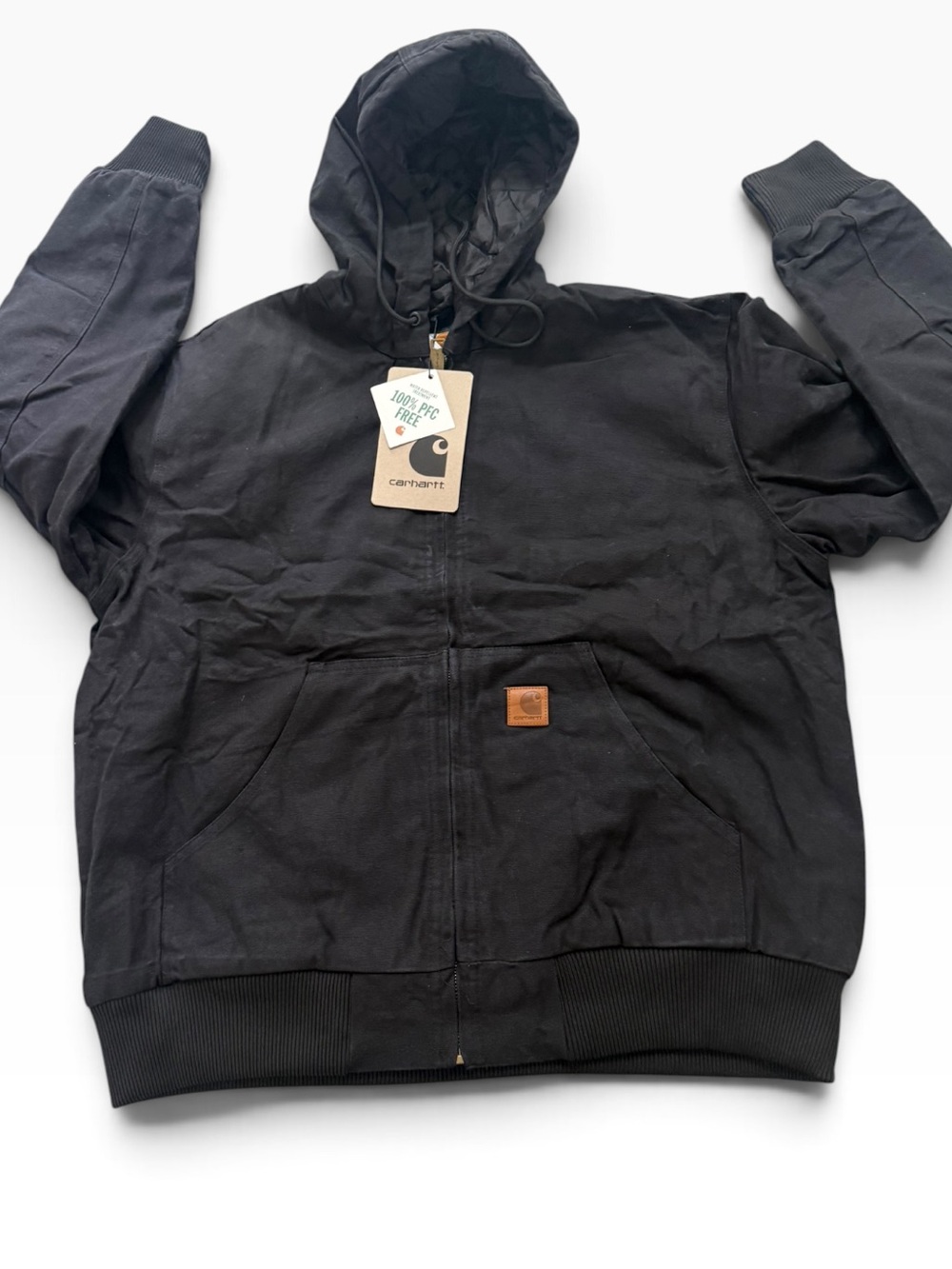 NWT Carhartt Black Hooded Zip-Front Jacket Size M